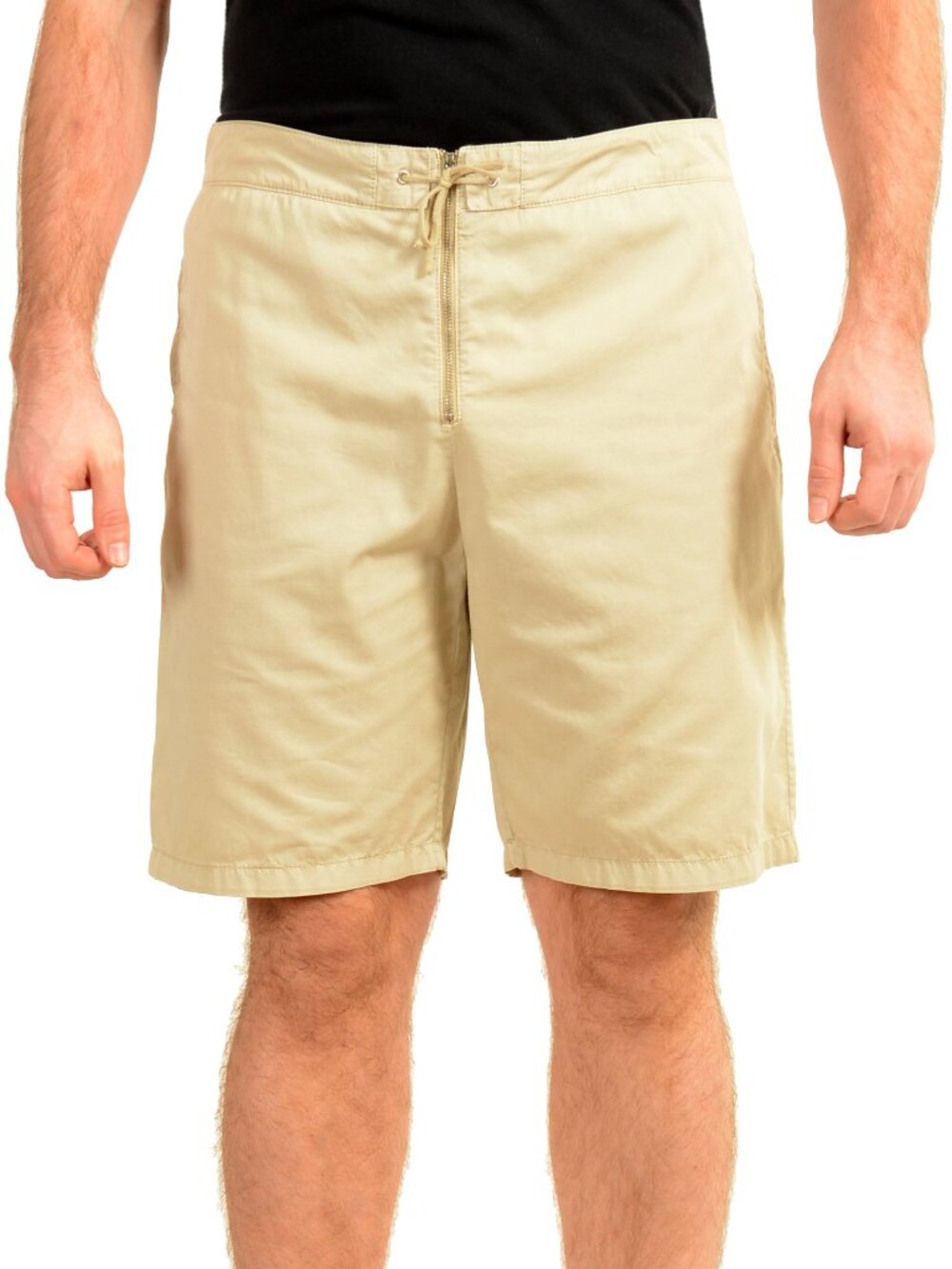 Malo Men's Light Beige Flat Front Bermuda Shorts US 34 IT 50